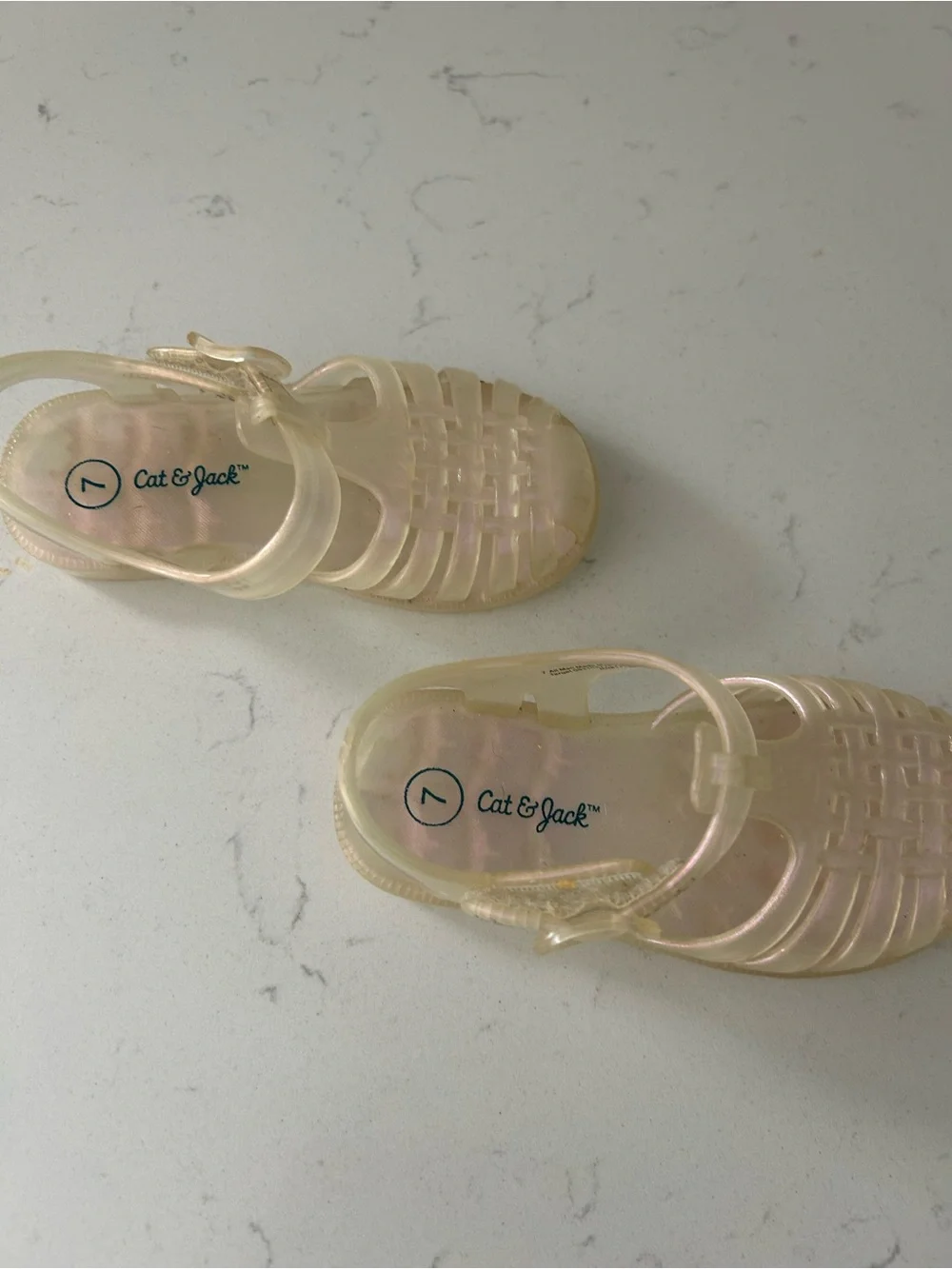 Cat & Jack Iridescent Cream Jelly Sandals for Kids